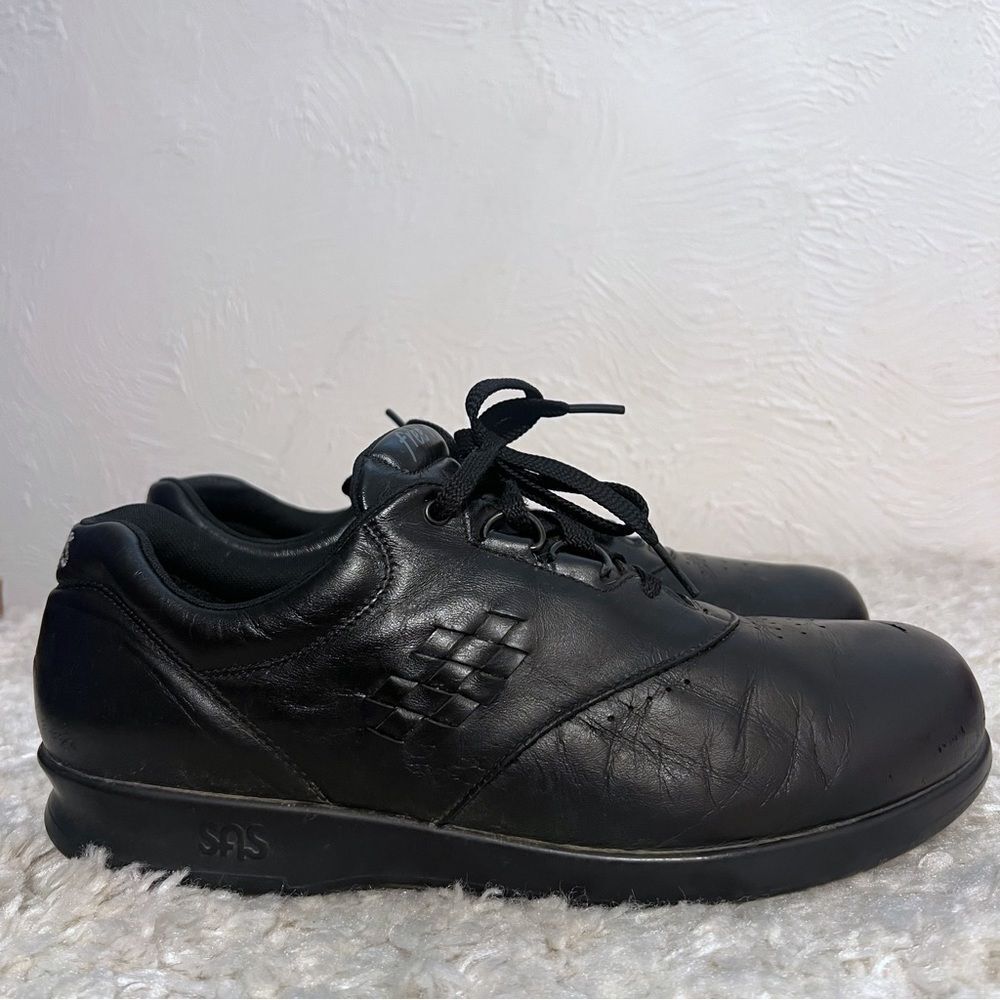 SAS Free Time Black Lace Up Casual Shoes Sneakers Womens SZ 10 Slim
